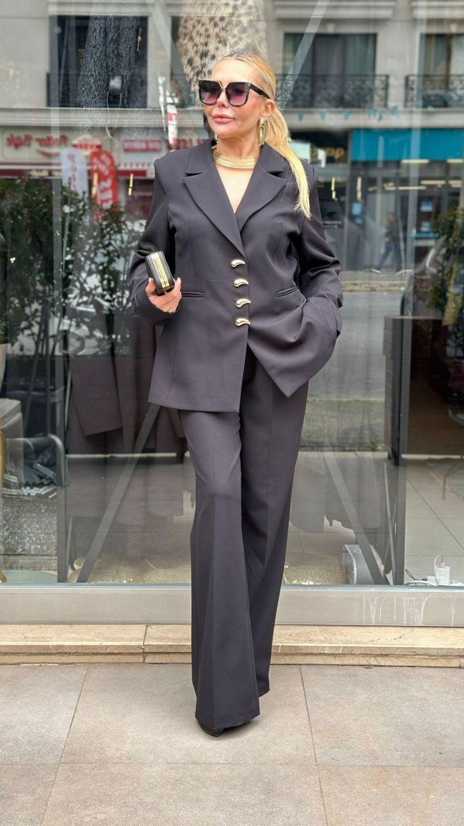 Özel Tasarım Double Atlas Siyah Takım