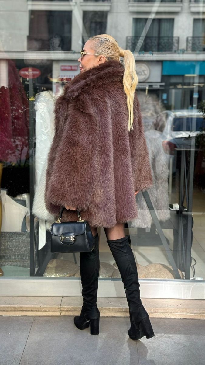 Büyük Beden Kahve Kürk