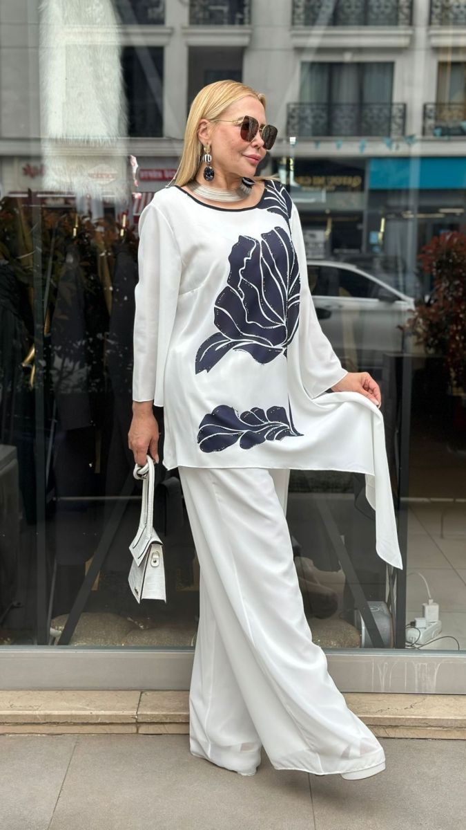 Özel Tasarım Şifon Beyaz Takım