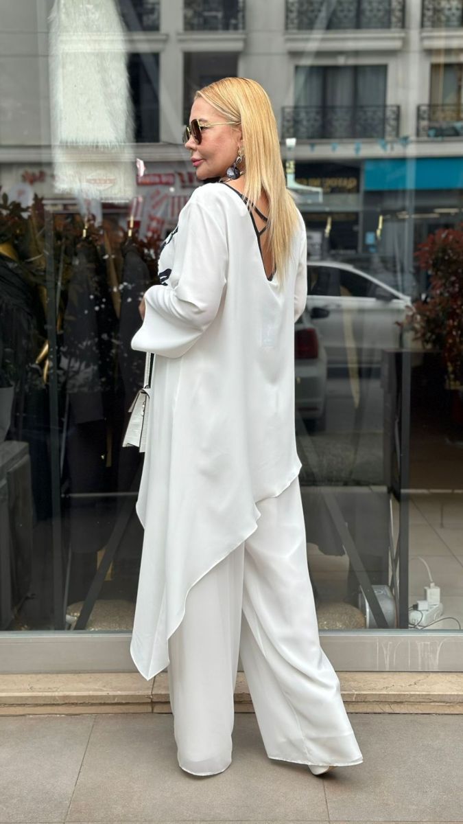 Özel Tasarım Şifon Beyaz Takım