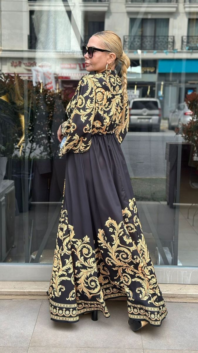 Jesika Kumaş Desenli Elbise