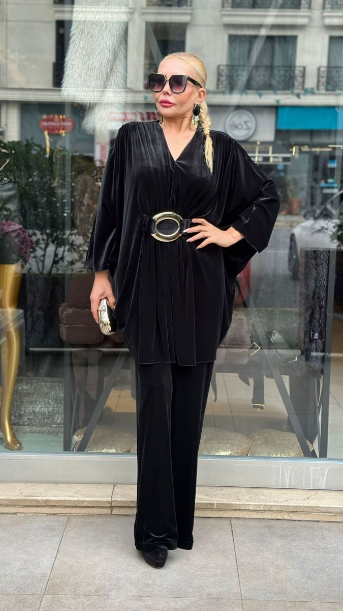 Kadife Büyük Beden İkili Takım