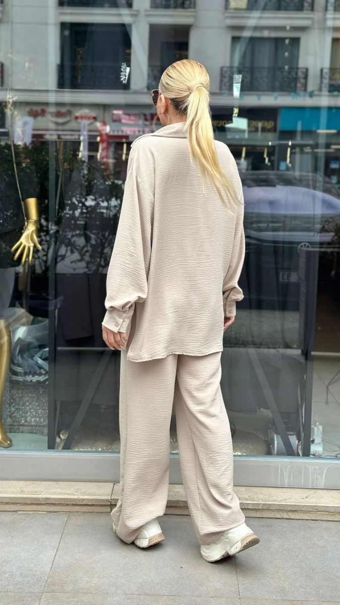 Aerobin Kumaş Taba Üçlü Takım