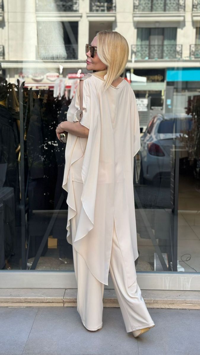 Özel Tasarım Krem Şifon Takım