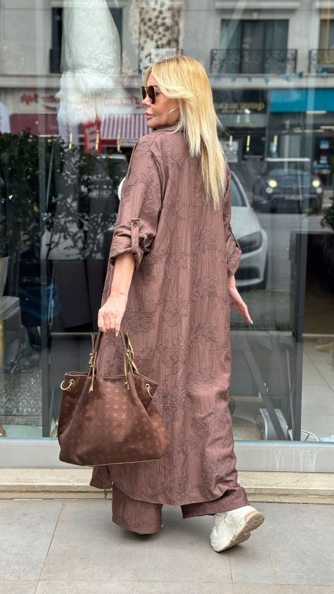 Belmando Kumaş Kahve İkili Takım