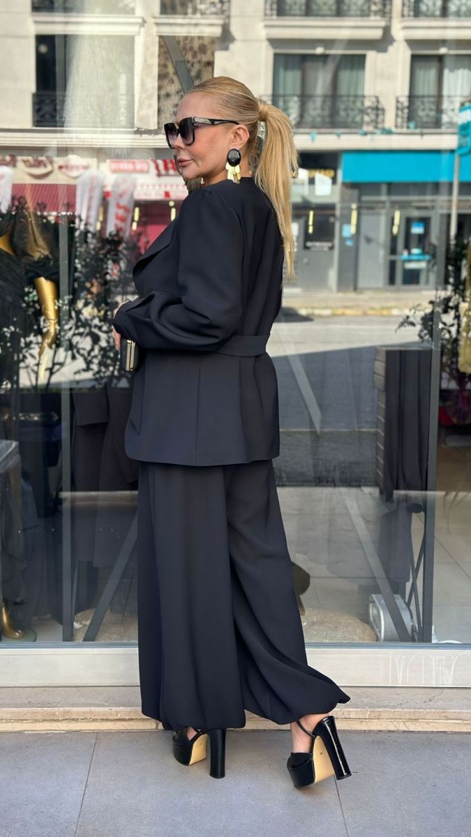 Siyah Mira Kumaş İkili Takım