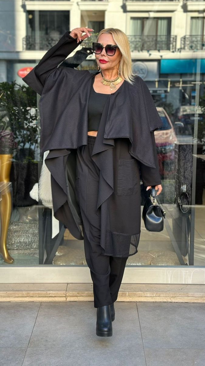 Siyah Şalvar İkili Takım