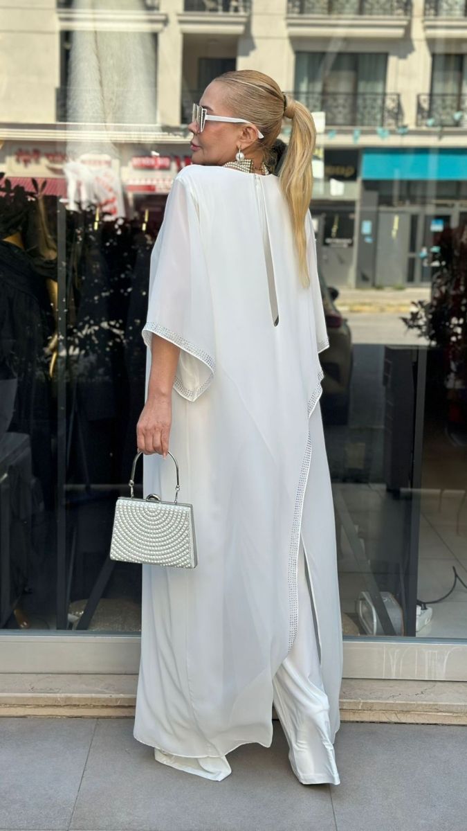 Özel Tasarım Şifon Beyaz Tulum