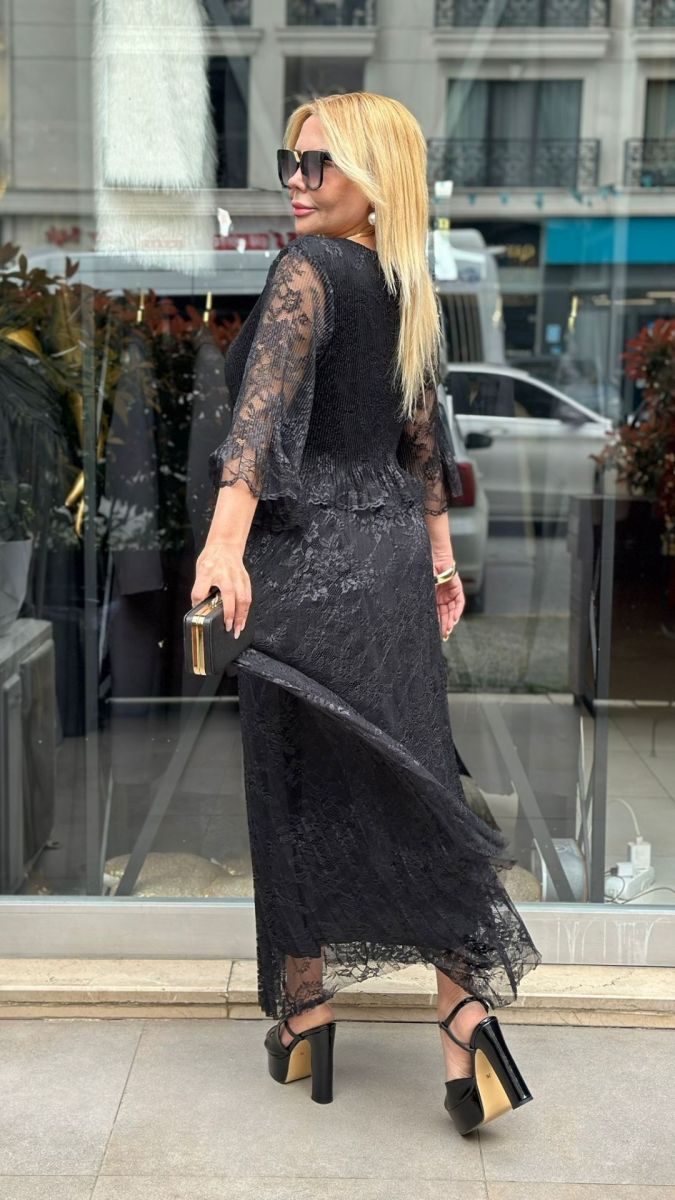 Özel Tasarım Siyah Dantel Elbise