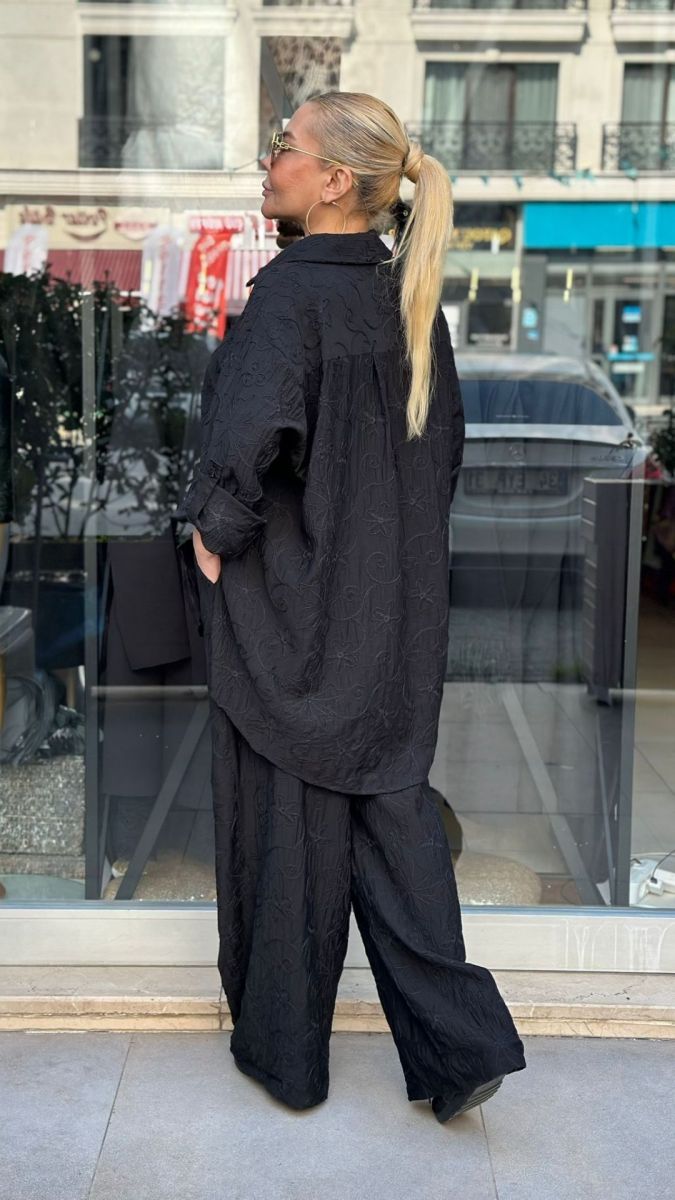 Belmando Kumaş Siyah İkili Takım