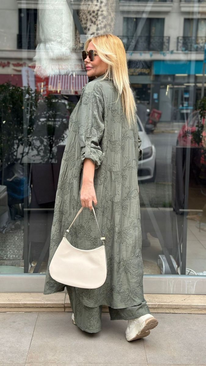 Belmando Kumaş Haki İkili Takım